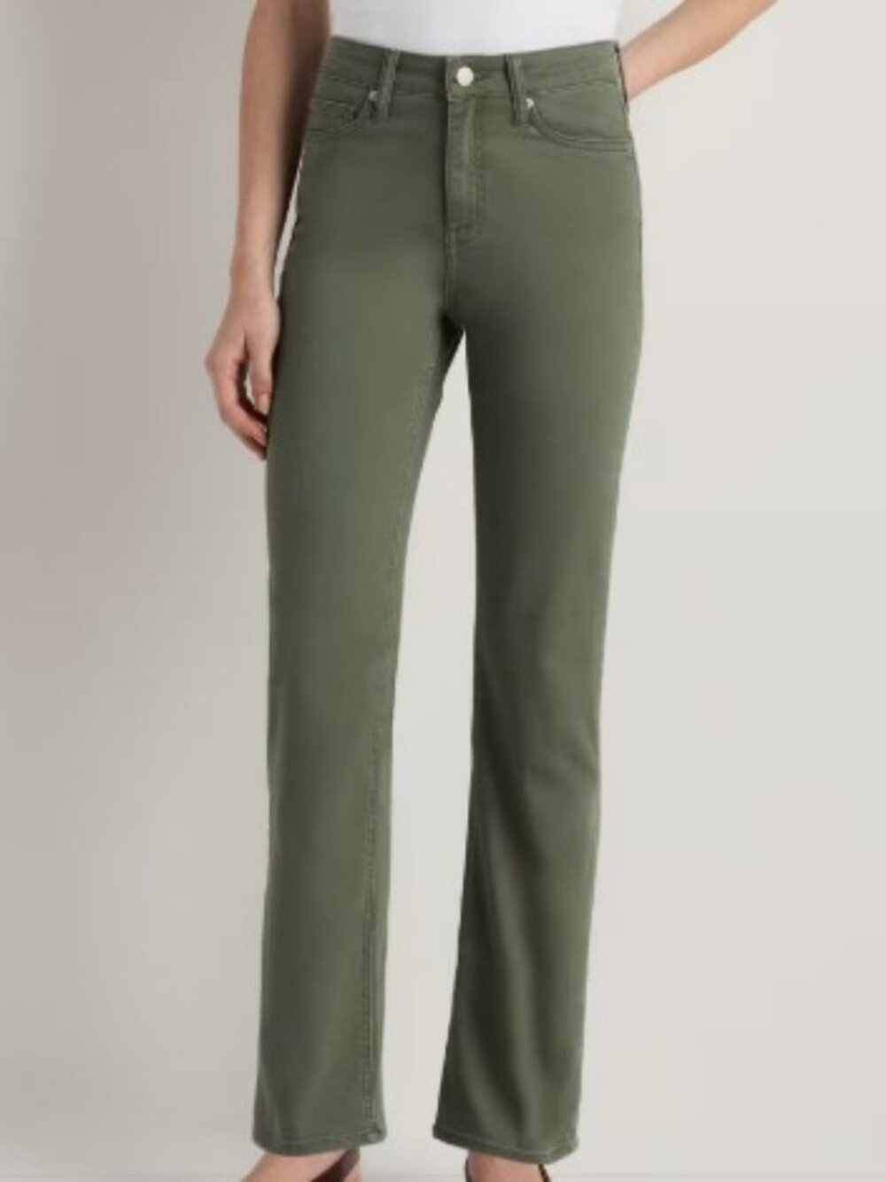 Quince Bella Stretch Straight Jeans - Loden Green